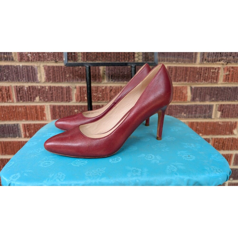 Cole Haan Grand.OS Burgundy Leather Stiletto Pumps Classic Career -Sz 8.5B
